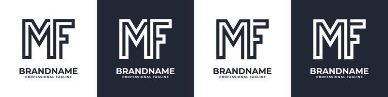 semplice mf monogramma logo, adatto per qualunque attività commerciale con mf o fm iniziale. vettore