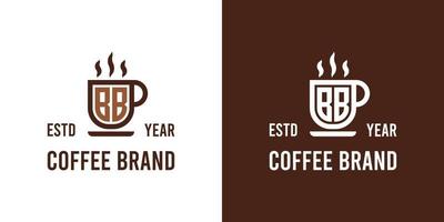 lettera bb caffè logo, adatto per qualunque attività commerciale relazionato per caffè, Tè, o altro con bb iniziali. vettore