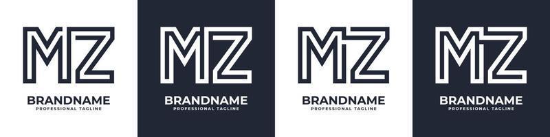 semplice mz monogramma logo, adatto per qualunque attività commerciale con mz o zm iniziale. vettore