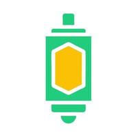 lanterna icona solido verde giallo stile Ramadan illustrazione vettore elemento e simbolo Perfetto.