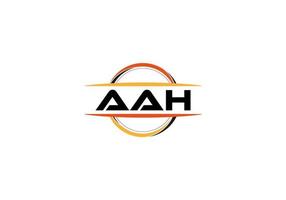 aah lettera reali ellisse forma logo. aah spazzola arte logo. aah logo per un' azienda, attività commerciale, e commerciale uso. vettore