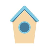 vettore carino birdhouse con blu tetto. Nidificazione scatola clipart.