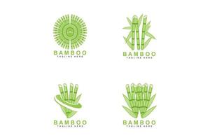 bambù logo disegno, verde albero vettore, panda cibo, Prodotto marca modello illustrazione vettore