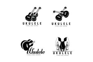 minimalista ukulele musica logo disegno, ukulele chitarra vettore. ukelele logo design vettore