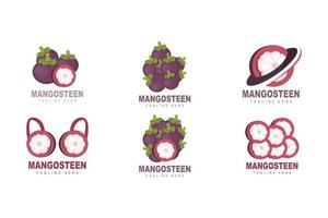 mangostano logo disegno, fresco frutta vettore per pelle Salute, frutta negozio marca illustrazione e naturale pelle medicina