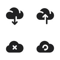 tempo metereologico icone impostare. nube Scarica, caricamento, Annulla, ricaricare. Perfetto per sito web mobile app, App icone, presentazione, illustrazione e qualunque altro progetti vettore