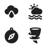 tempo metereologico icone impostare. far cadere acqua, nuvoloso, bussola, tornado. Perfetto per sito web mobile app, App icone, presentazione, illustrazione e qualunque altro progetti vettore
