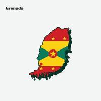 grenada nazione bandiera carta geografica Infografica vettore