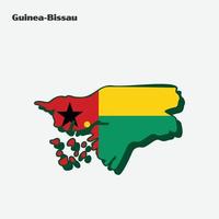 Guinea bissau nazione bandiera carta geografica Infografica vettore