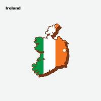 Irlanda nazione bandiera carta geografica infografica vettore