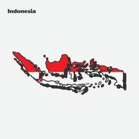 Indonesia nazione bandiera carta geografica infografica vettore