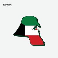Kuwait nazione bandiera carta geografica Infografica vettore