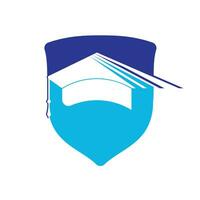 la laurea berretto vettore logo design. formazione scolastica logo modello. istituzionale e educativo vettore logo design.