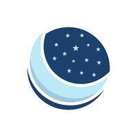 Luna, stelle e notte vettore logo design.