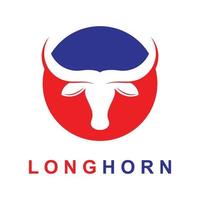 Texas Longhorn, nazione occidentale Toro bestiame Vintage ▾ retrò logo vettore