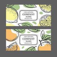 agrume etichette design etichetta schizzo vettore illustrazione impostato