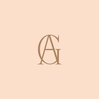 minimalista e elegante ag lettera con serif stile logo design vettore. Perfetto per moda, cosmetici, marchio, e creativo studio vettore