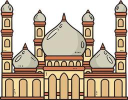 Ramadan moschea cartone animato colorato clipart vettore