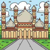 Ramadan moschea colorato cartone animato illustrazione vettore