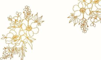 nuovo Guarda vettore d'oro mano disegnato floreale sfondo