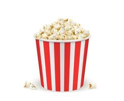 Popcorn benna, realistico pop Mais 3d contenitore vettore