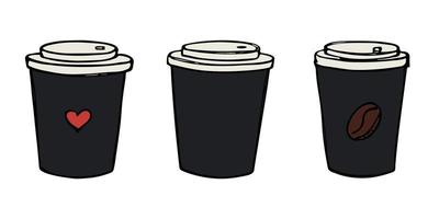 carino tazza di tè o caffè illustrazione. semplice tazza clipart. accogliente casa scarabocchio impostato vettore