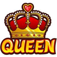 Regina corona emote vettore illustrazione
