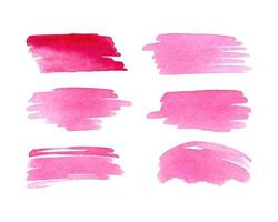 impostato rosa acquerello spazzola colpi per design. rosa rossetto, cosmetici, bellezza. vettore