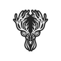 un' grazioso nero bianca vettore logo di il cervo. isolato.