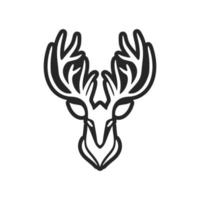 il raffinato nero bianca logo di il cervo. isolato. vettore