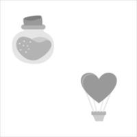 veleno e cuore ballon per San Valentino design ornamento con monocromatico colore vettore