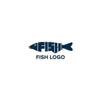 fresco pesce con pesce forma lettera logo vettore