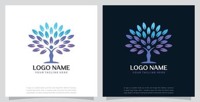 abstrack umano vettore persone albero logo design premio vettore