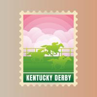 Modello di timbro cartolina Kentucky Derby vettore