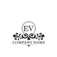 lettera ev floreale logo design. logo per donne bellezza salone massaggio cosmetico o terme marca vettore