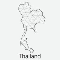 vettore Basso poligonale Tailandia carta geografica.