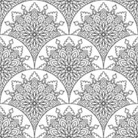 astratto mandala pesce scala senza soluzione di continuità modello. ornamentale piastrella, mosaico sfondo. floreale patchwork infinito carta. Arabo, indiano, ottomano motivi. vettore