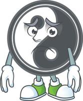 yin yang cartone animato personaggio stile vettore