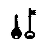silhouette di il chiave per icona, simbolo, cartello, pittogramma, sito web, app, arte illustrazione, logo o grafico design elemento. vettore illustrazione