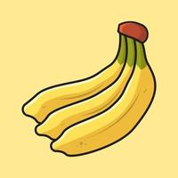 Banana cartone animato linea isolato icona fresco salutare frutta vettore illustrazione