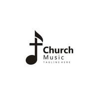 vangelo musica coro Chiesa cristiano cattolico attraversare logo design vettore