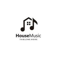 musica Casa minimalista logo design vettore illustrazione