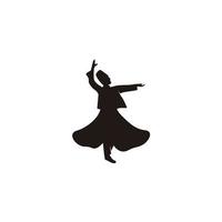 sufi derviscio religioso ballerino silhouette logo icona vettore illustrazione