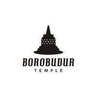 Borobudur tempio stupa silhouette icona modello logo vettore ispirazione