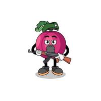 personaggio cartone animato di prugna frutta come un' speciale vigore vettore