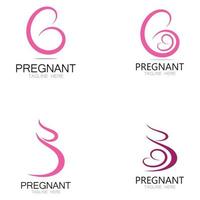 incinta donna logo design illustrazione icona modello vettore , astratto minimalista semplice, per parto, maternità clinica, incinta moda, incinta fotografie con moderno concetti