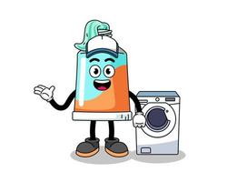 dentifricio illustrazione come un' lavanderia uomo vettore