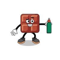 cioccolato bar illustrazione cartone animato Tenere zanzara repellente vettore