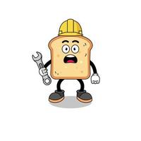 personaggio illustrazione di pane con 404 errore vettore