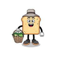 personaggio illustrazione di pane come un' erborista vettore